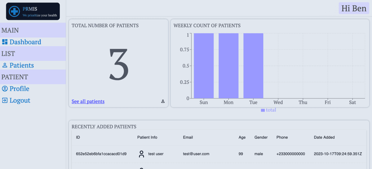 A patient records management system where admins can signup to
    be able to view, add, delete, and edit patient information.