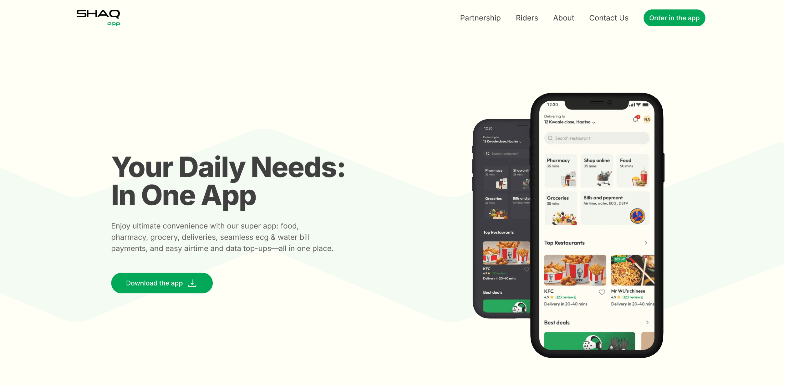 ShaQApp marketing website